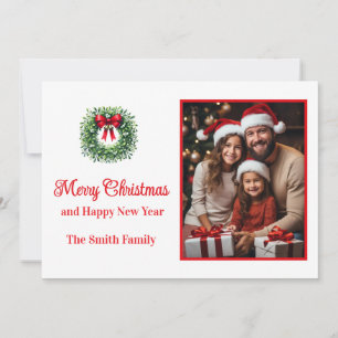 Flache Weihnachtskarte mit individuellem Foto Feiertagskarte