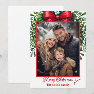 Flache Weihnachtskarte mit individuellem Foto Feiertagskarte