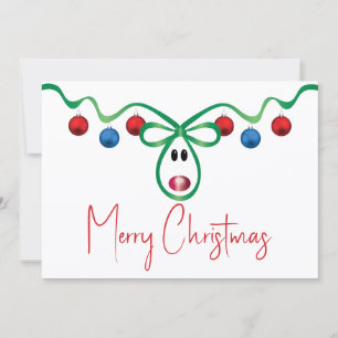 Flache Weihnachtskarte mit personalisiertem Text Mitteilungskarte
