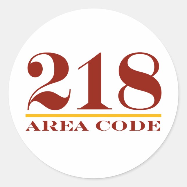Flächencode 218 runder aufkleber (Vorderseite)