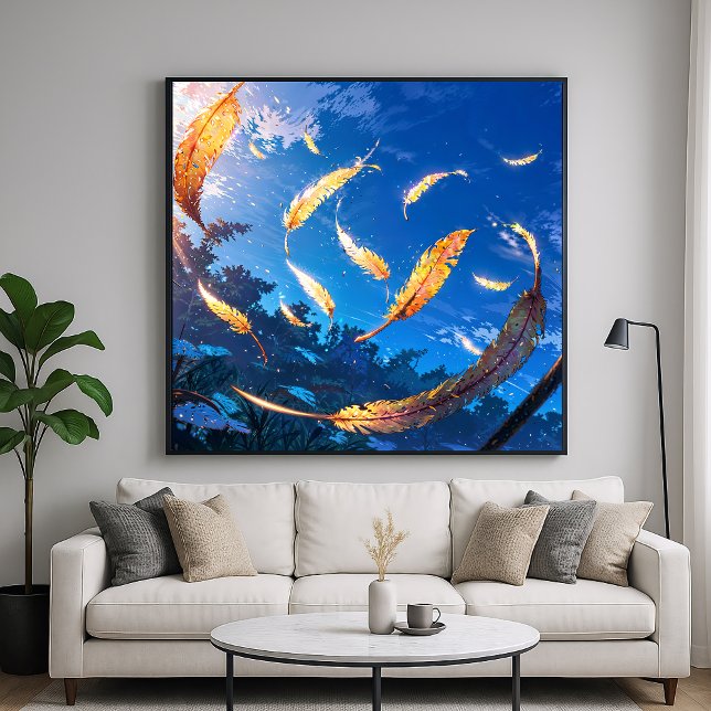 Flachende Federn - Dramatischer Illustrationsstil Poster (Von Creator hochgeladen)