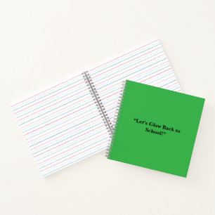 Flacher Neon-Grün-Hintergrund – Schulthema Notizbuch