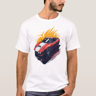 flaches Design Retro Car sehr detailliert T-Shirt