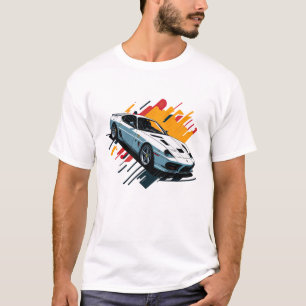 flaches Design Retro Car sehr detailliert T-Shirt