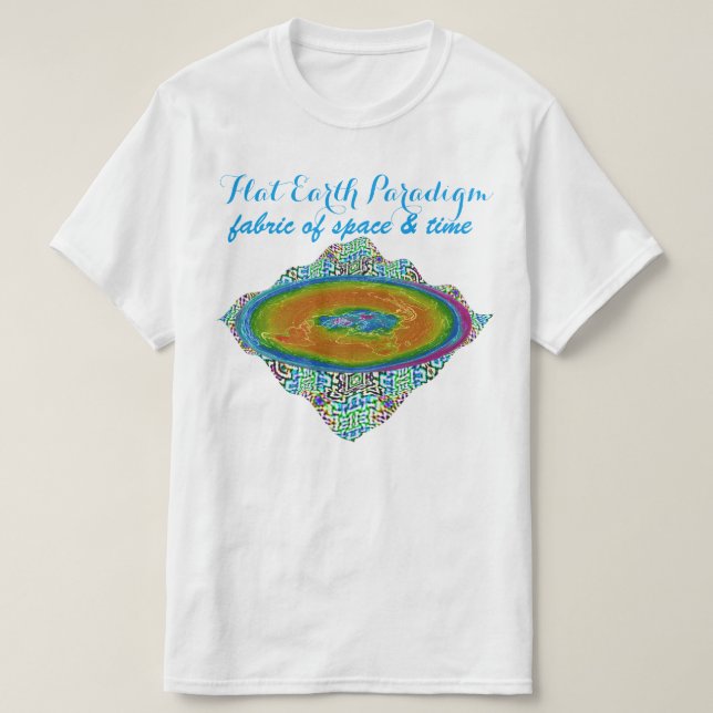 Flaches Erdparadigmagewebe von Raum u. von Zeit T-Shirt (Design vorne)