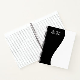 Flaches Etikett Border - Welle schwarz 1 Notizbuch