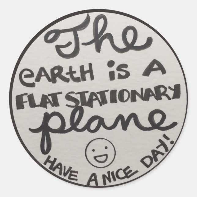 flaches stationäres Flugzeug Runder Aufkleber (Vorderseite)