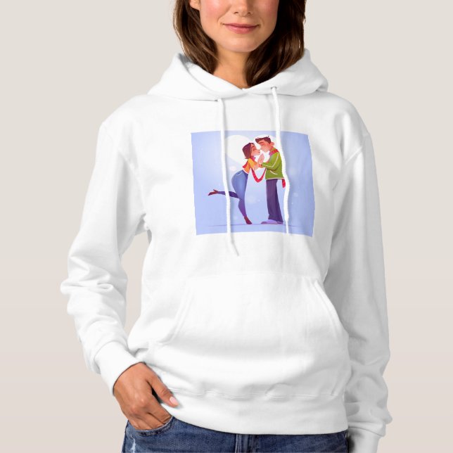 flaches Valentin-s-day-Paar Hoodie (Vorderseite)