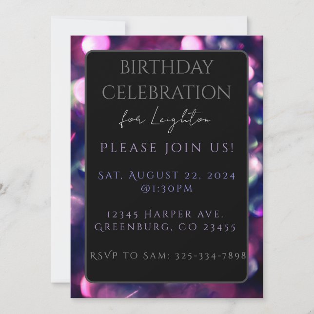 Flachkarte, Berry Sparkle Dark (Vorderseite)