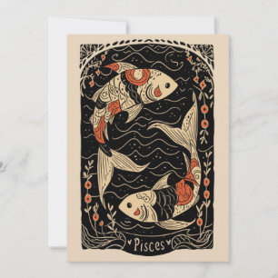 Flachkarte - Fische Celestis Zodiac Art Feiertagskarte