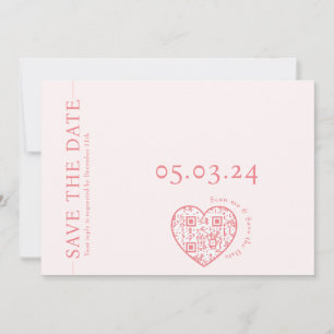 Flachkarte mit Herzform QR-Code Ankündigung