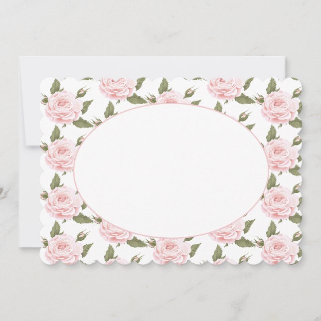 Flachkarte oder Vintage Rosen einladen Einladung (Vorderseite)