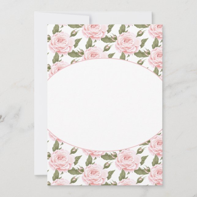 Flachkarte oder Vintage Rosen einladen Einladung (Vorderseite)