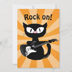 Flachkarte - Rock on! Guitar Rocker Cat