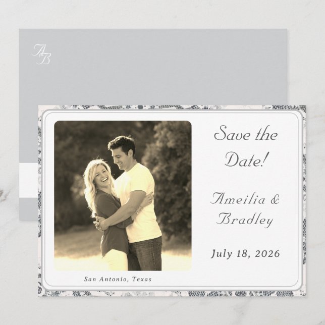Flachkarte Save the Date (Vorne/Hinten)