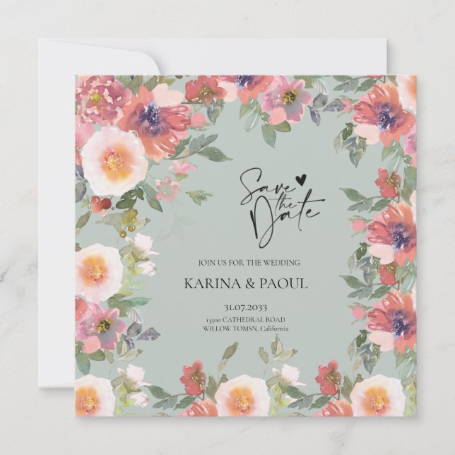 Flachkarte Save the Date (Vorderseite)