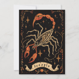 Flachkarte - Scorpio Celestial Zodiac Art Feiertagskarte