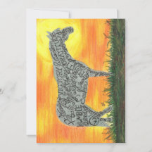 Flachkarte Sonnenuntergang Pferd von Sherry Jarvis