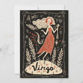 Flachkarte - Virgo Celestial Zodiac Art Feiertagskarte
