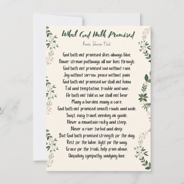 Flachkarte Was Gott versprochen hat Feiertagskarte (Vorderseite)