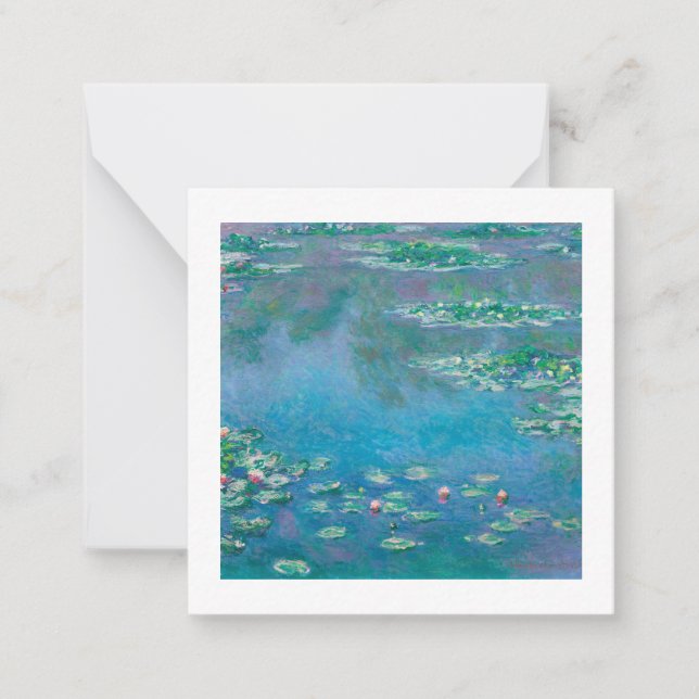 FLACHKARTE : "WASSERLILIEN" NACH MONET MITTEILUNGSKARTE (Vorderseite)