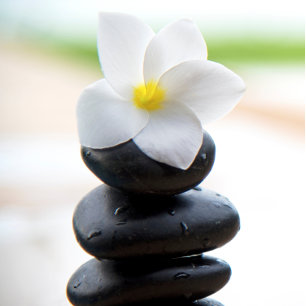 Flachkarte, Zen-Steine, Balance, Meditation, Weiß Dankeskarte