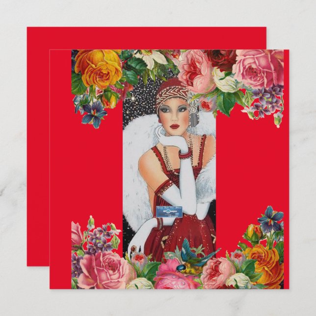 Flachkarten 10 Rote Karten (Snow Bird) RFPMDesign  (Vorne/Hinten)