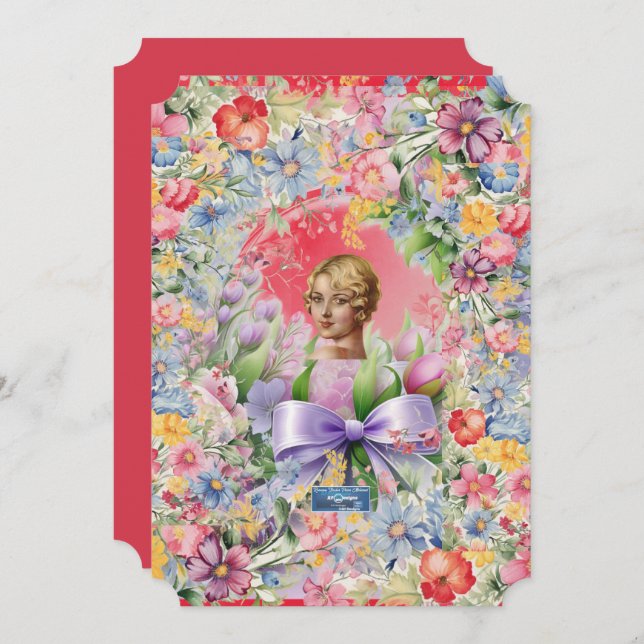 Flachkarten 12 Rot (Cameo Garden) RFPMDesign ©️ 20 Einladung (Vorne/Hinten)