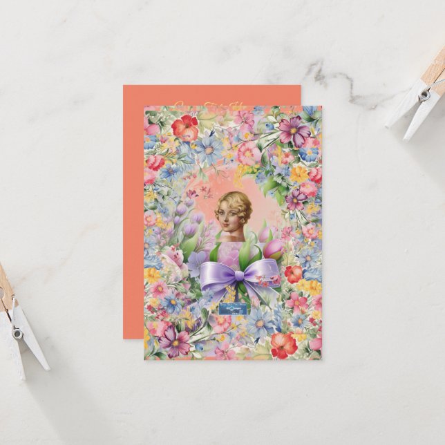 Flachkarten 1 Peach(Cameo Garden)RFPMDesign ©️ 202 Einladung (Vorderseite/Rückseite Beispiel)