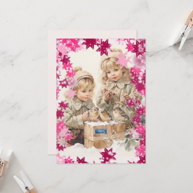 Flachkarten 2 (PinkSnowFlakes) RFPMDesign ©️ 2024 (Vorderseite/Rückseite Beispiel)