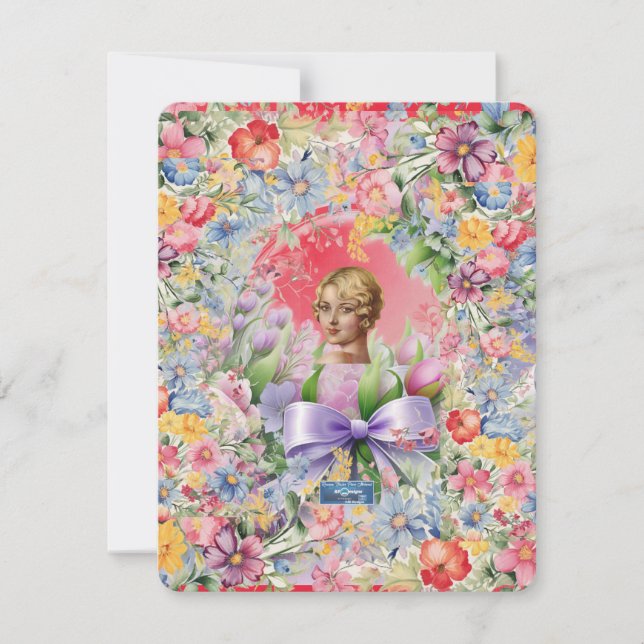 Flachkarten 2 Rot (Cameo Garden) RFPMDesign ©️ 202 Einladung (Vorderseite)