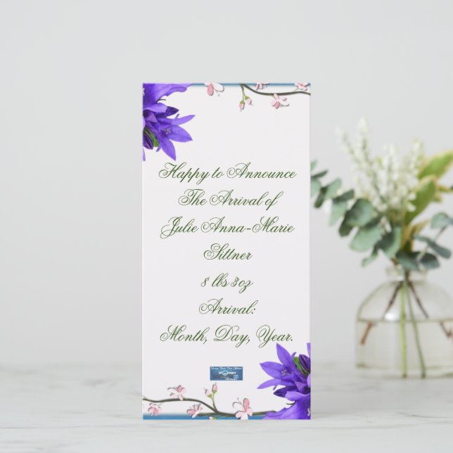 Flachkarten 8 (PurpleBlossoms) RFPMDesign ©️ 2024 Ankündigung (Stehend Vorderseite)