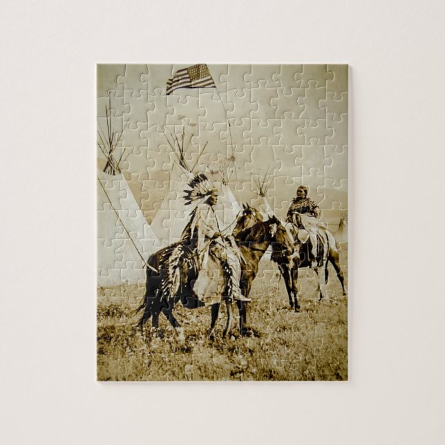 FlachkopfUreinwohner-Vintage gebürtiger Puzzle (Vertikal)