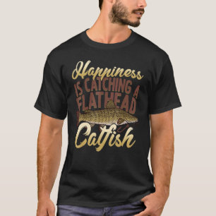 Flachkopfwels-Angelgrafik Süßwasserfisch T-Shirt