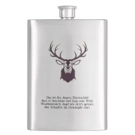 Flachmann mit Hirsch "Leitspruch" / Hip flask deer