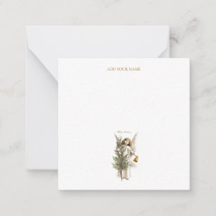 FLACHNOTEKARTE: VINTAGE CHRISTMAS ANGEL MITTEILUNGSKARTE