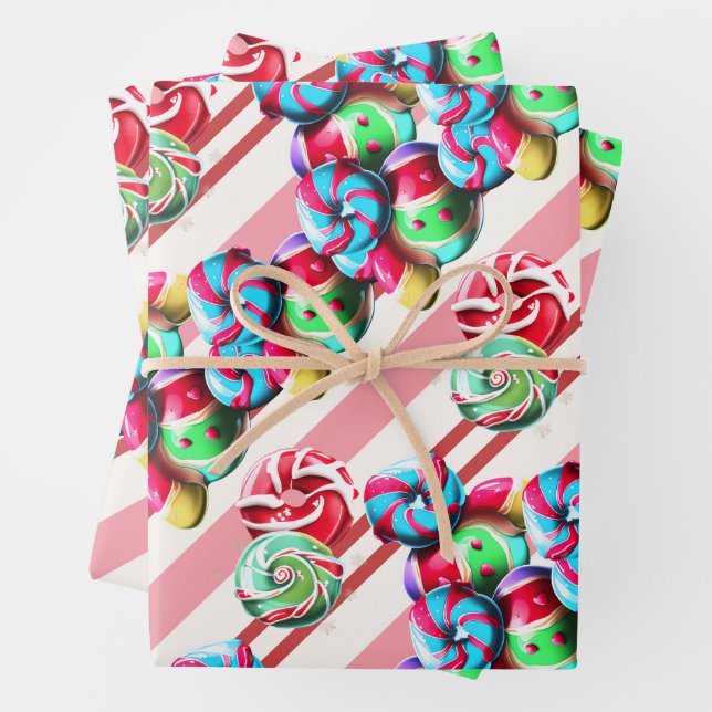 Flachpapier für Candyland Wrapping Geschenkpapier Set (Beispiel)
