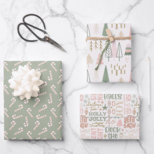 Flachpapier für die weißliche Seite mit einem Set  Geschenkpapier Set