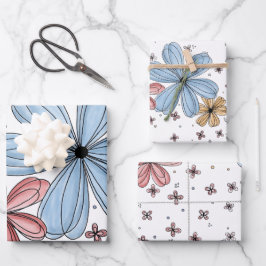 Flachpapier für geschwungene Petalen mit einem Set Geschenkpapier Set
