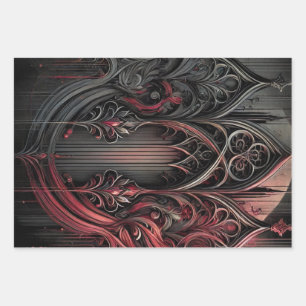 Flachpapier für Gothic Wrapping - Set von 3 Geschenkpapier Set