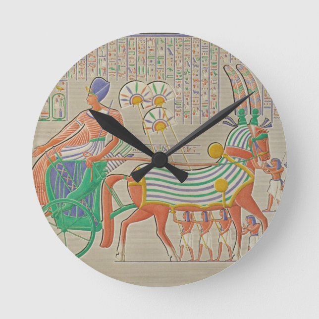 Flachrelief bei Medynet-Abou, Palast der Könige an Runde Wanduhr (Vorderseite)