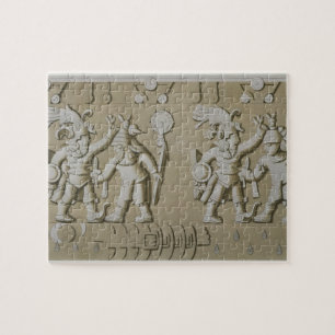 Flachrelief der alten aztekischen Krieger, vom Sto Puzzle