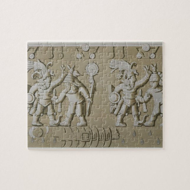 Flachrelief der alten aztekischen Krieger, vom Sto Puzzle (Horizontal)