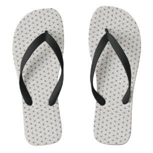 Flachs-Blatt-gestrichelte Linie Muster traditionel Flip Flops
