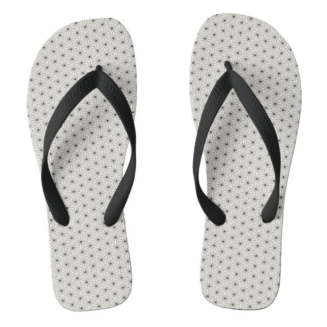 Flachs-Blatt-gestrichelte Linie Muster traditionel Flip Flops (Fußbett)