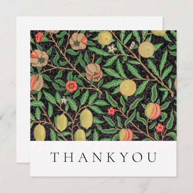 FLACHTHANKYOU KARTE : WILLIAM MORRIS : POMEGRANATE (Vorne/Hinten)