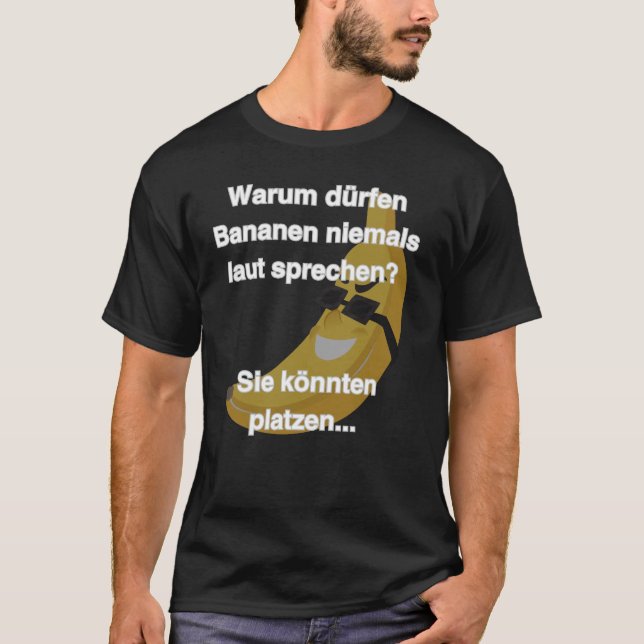 Flachwitz Banane die Platz Comic Design T-Shirt (Vorderseite)