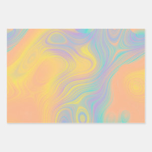 Flachwrapping Paper Set Swirled Peach Daffodin Geschenkpapier Set