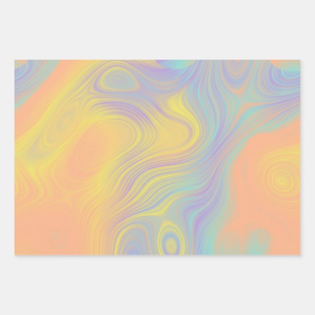 Flachwrapping Paper Set Swirled Peach Daffodin Geschenkpapier Set (Vorderseite)