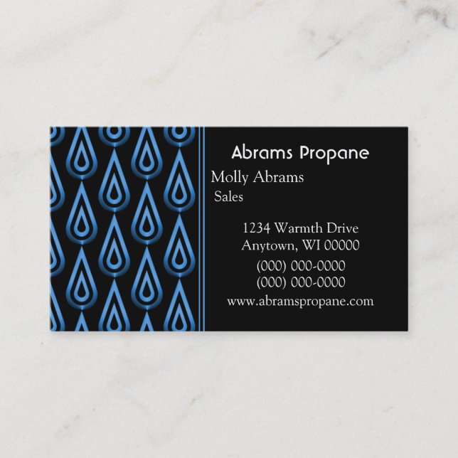 flackernde Flammen Business Card, Electric Blue Visitenkarte (Vorderseite)